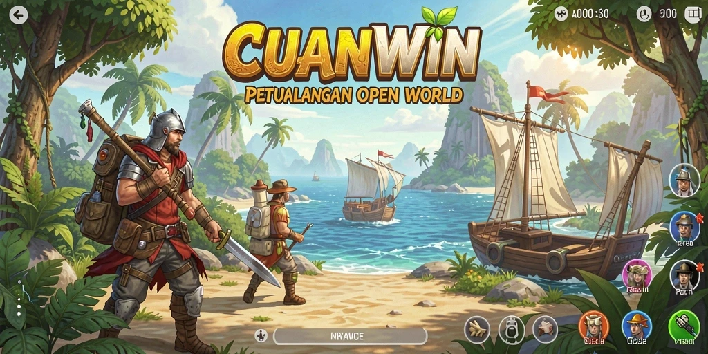Screenshot CUANWIN menampilkan aksi petualangan seru di dunia Open World.