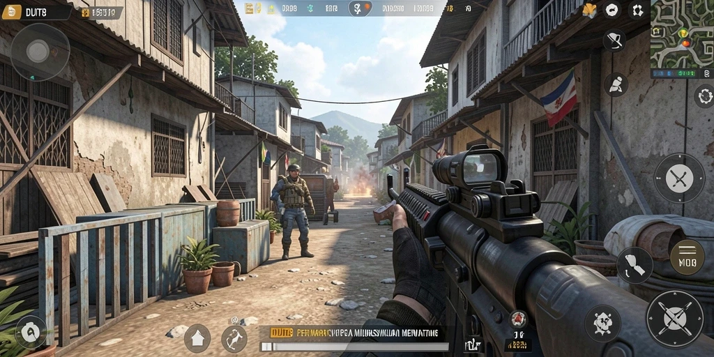 Tangkapan layar gameplay DUIT8 yang penuh aksi dan strategi.