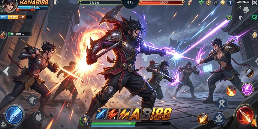Screenshot gameplay menunjukkan aksi seru di HANABI88.