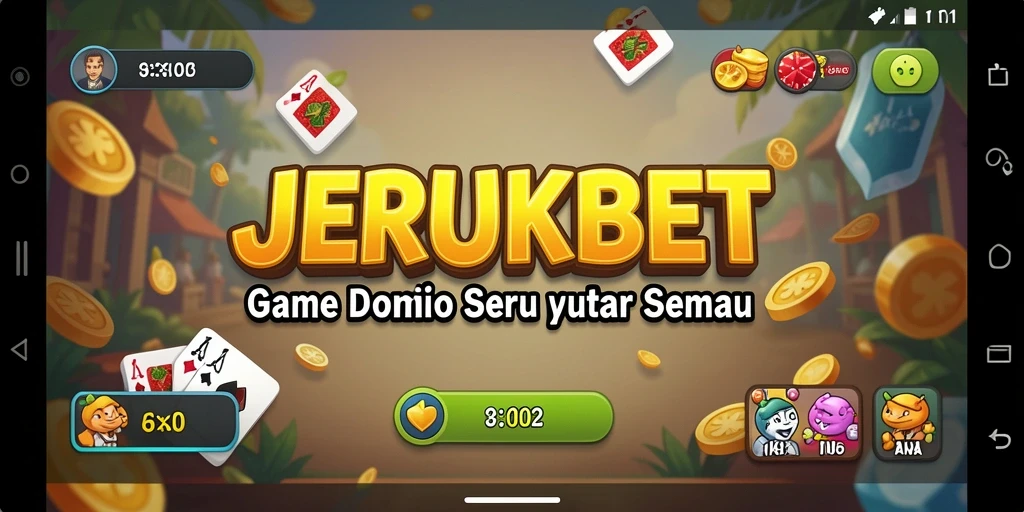 Screenshot gameplay JERUKBET menampilkan aksi seru bermain domino.