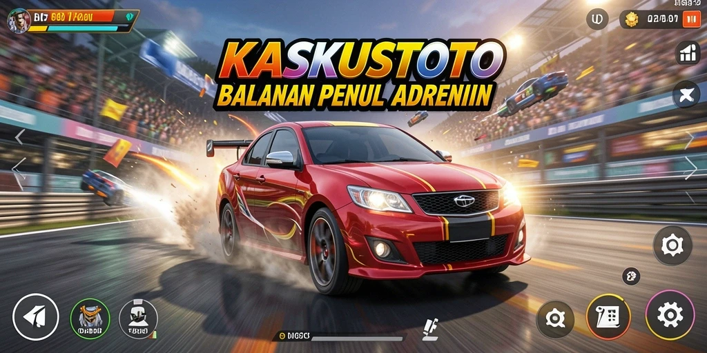 Tampilan gameplay balapan KASKUSTOTO yang mendebarkan.
