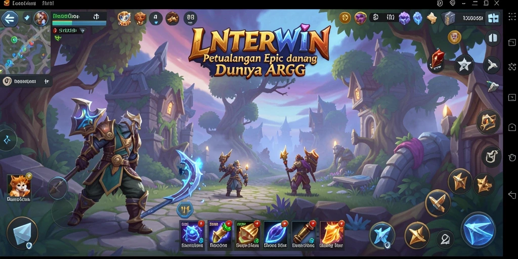 Tampilan gameplay seru dalam petualangan ARPG LNTERWIN.