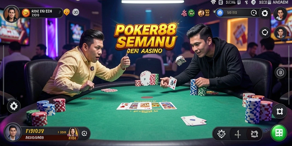 Screenshot gameplay POKER88 menampilkan aksi penuh strategi.