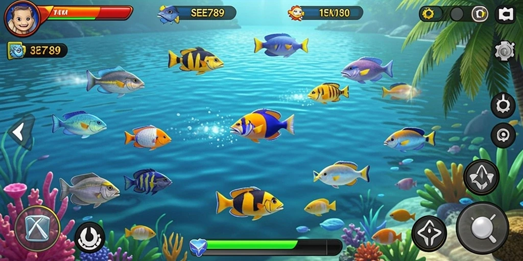 Screenshot gameplay <strong>SEE789</strong> menampilkan aksi menembak ikan yang seru.
