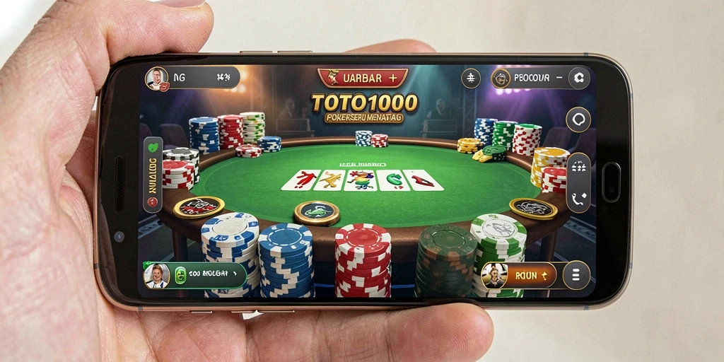 Screenshot utama TOTO1000 menampilkan gameplay Poker yang menarik dan seru.